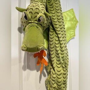 IKEA Minnen DRAKE 72" Long Green Plush Stuffed Animal Winged Fire DRAGON Toy